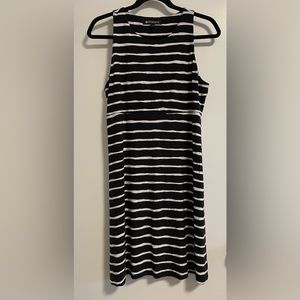 Athleta Grey and White Stripe Dress